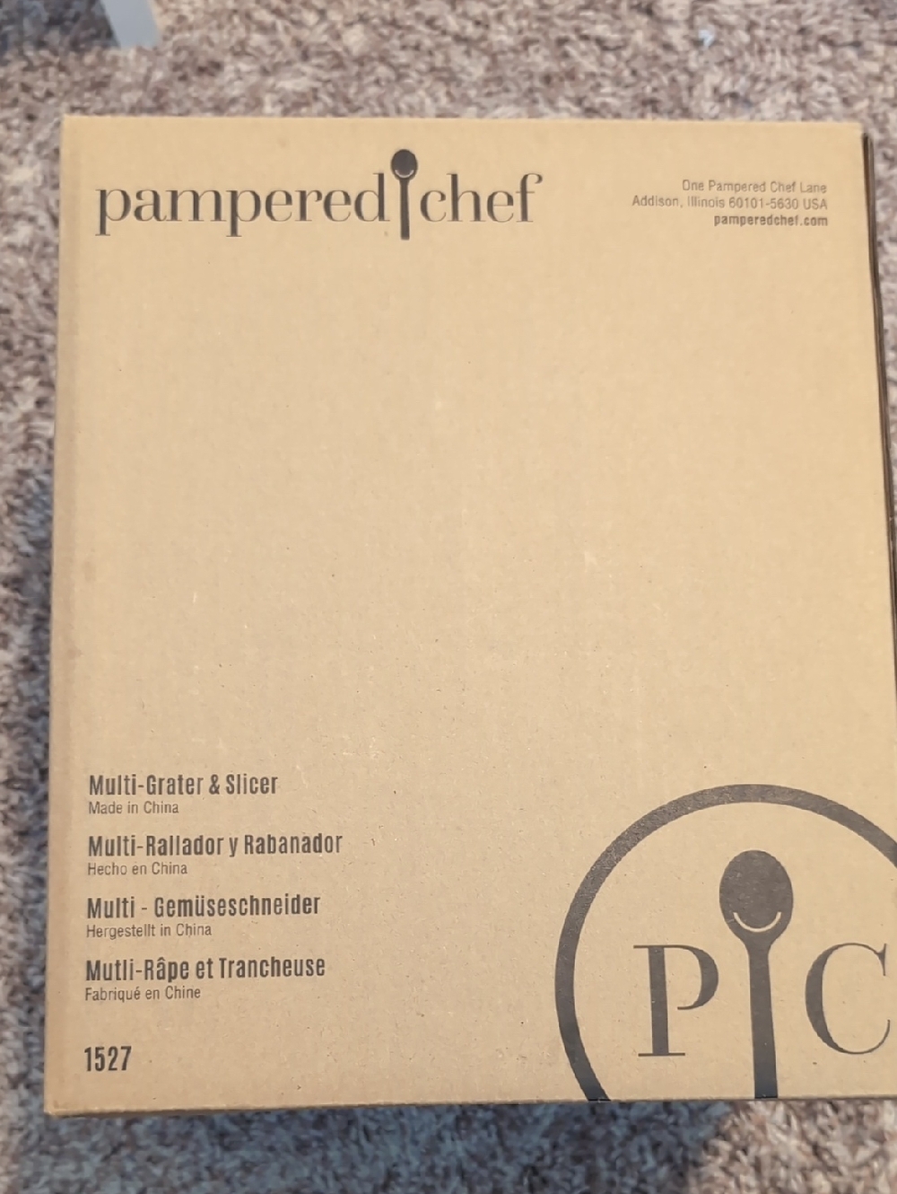 Pampered Chef Kraft Brown Multi-Grater & Slicer Box